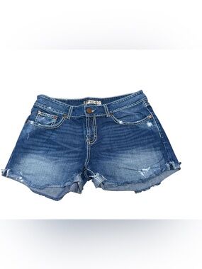 BKE Culture Denim Shorts Size 32 Distressed Medium Wash Frayed Hem